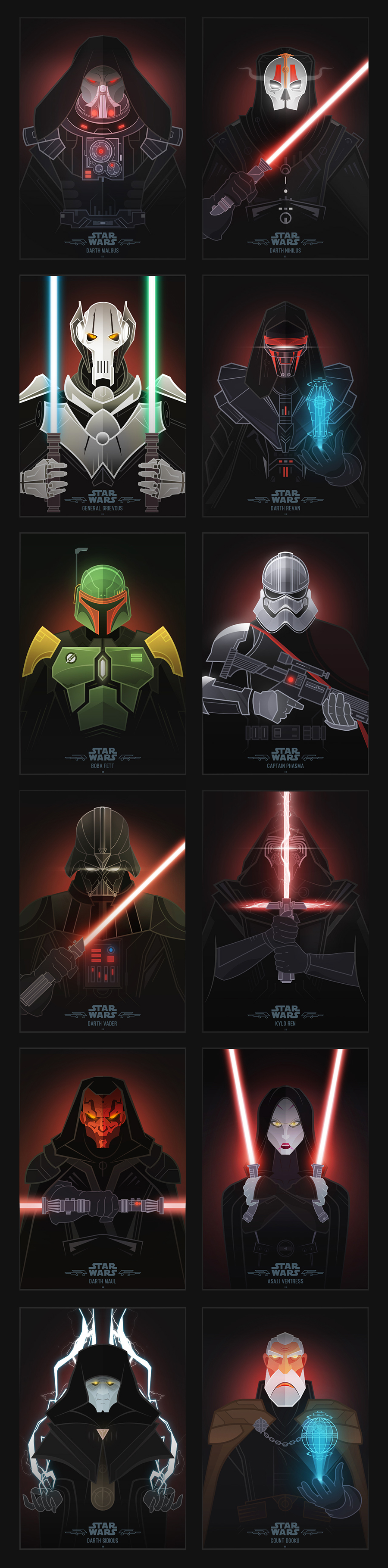 Star Wars Dark Side Illustrations