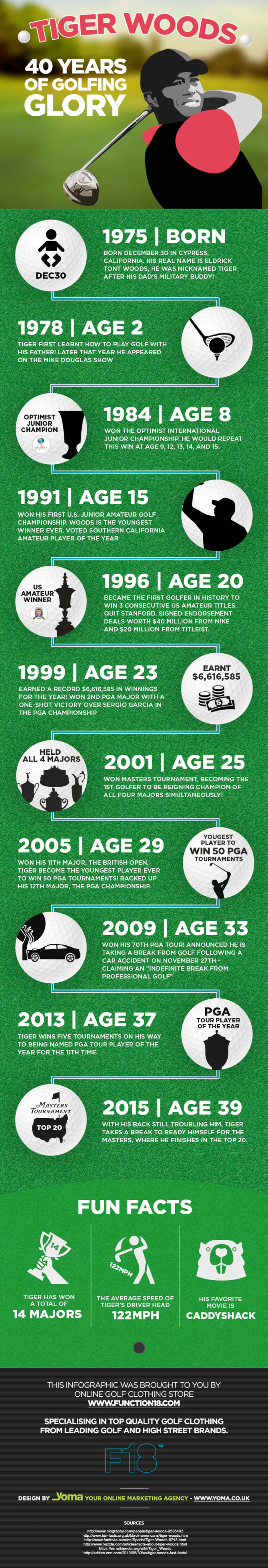 Tiger Woods: 40 Years of Golfing Glory by Function 18