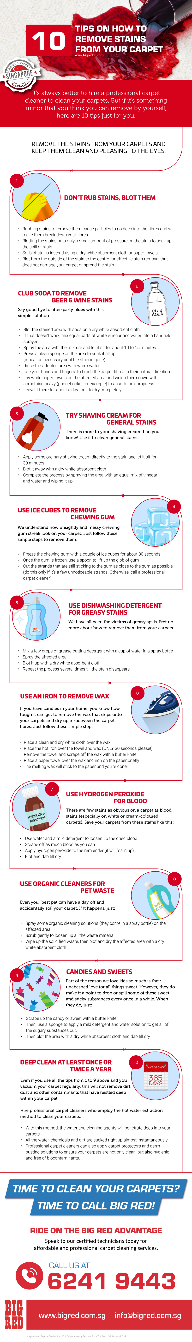 10 Tips on How to Remove Stains From Your Carpet