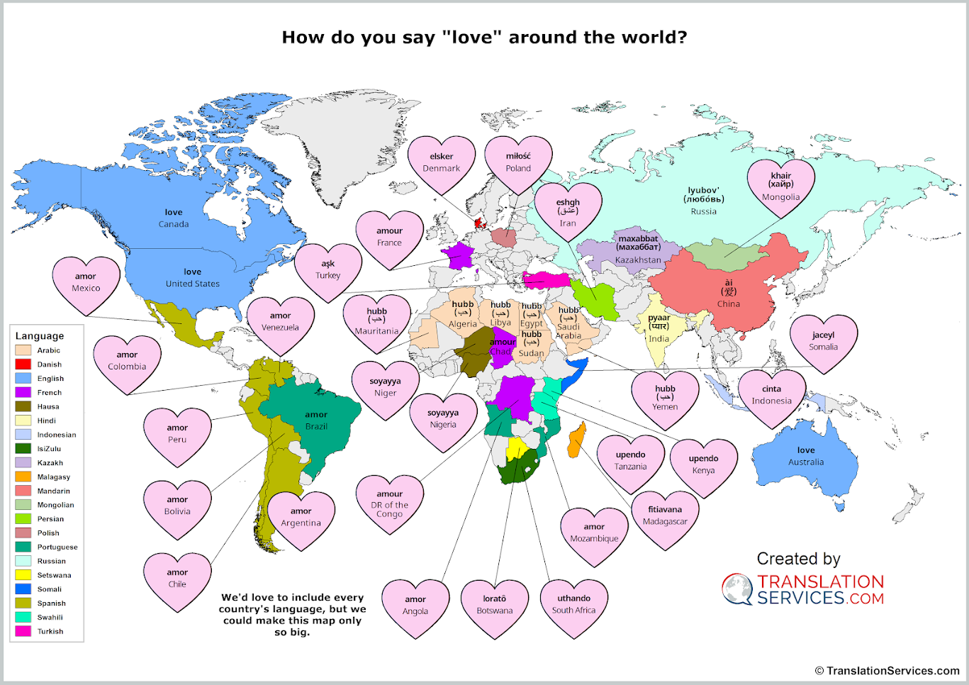 How Do You Say “Love” Around The World? by TranslationServices.com