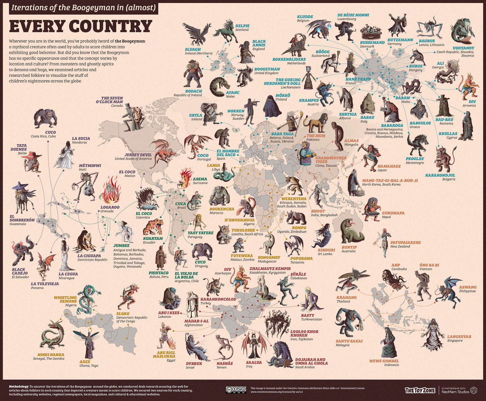 Iterations of the Boogeyman in (Almost) Every Country - Infographic