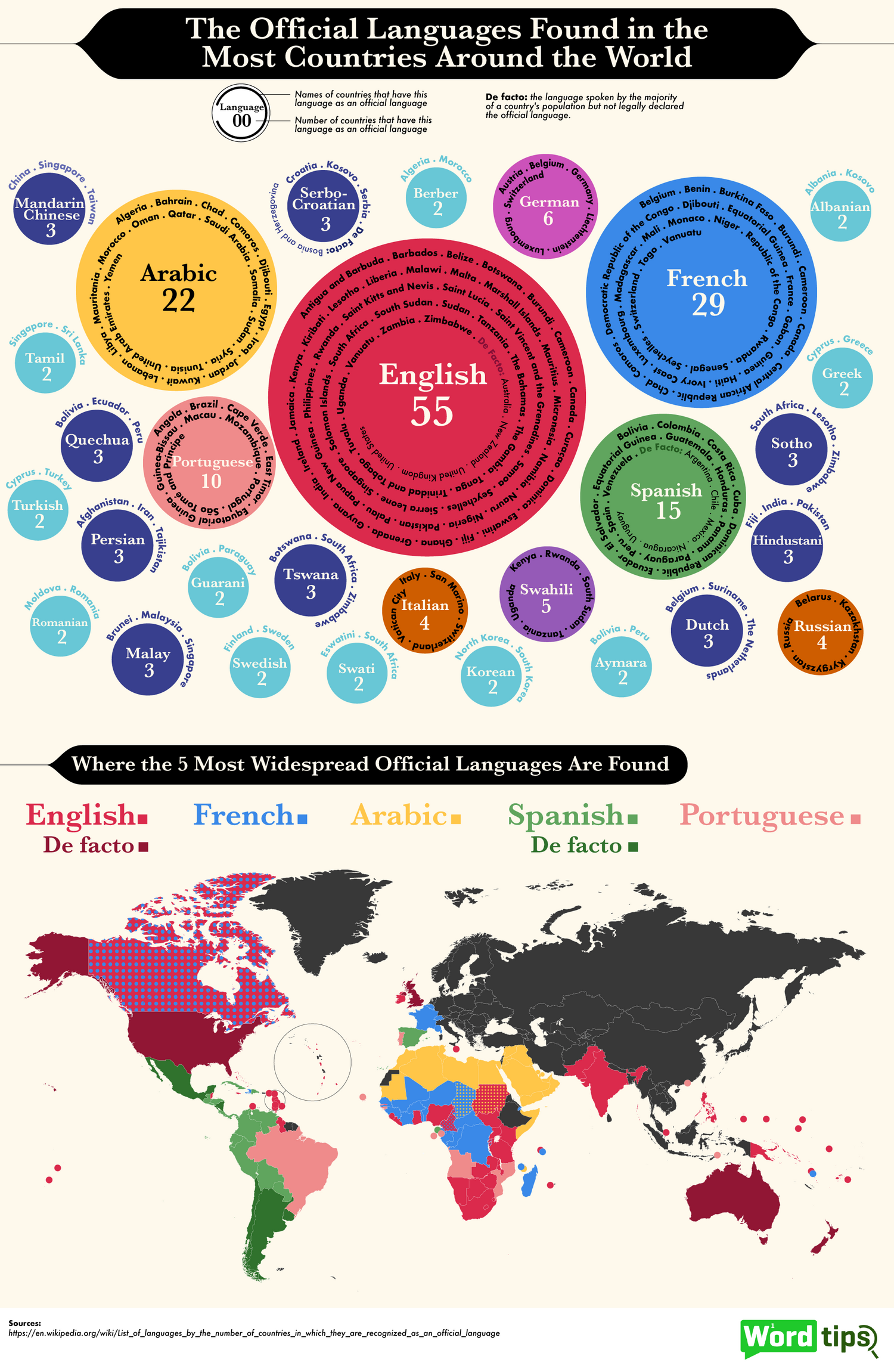 The Official Languages Found in the Most Countries - Infographic